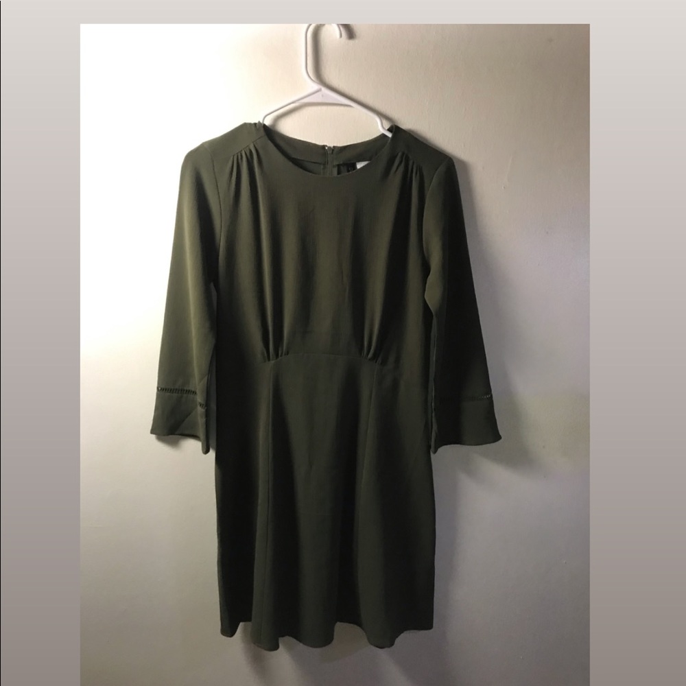 3/4 Sleeve Hunter Green Dress